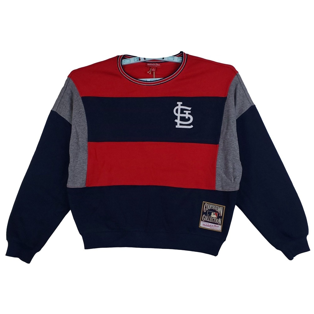 St. Louis Cardinals Mitchell & Ness MLB Womens Small Sweater Navy Red Gray NWT